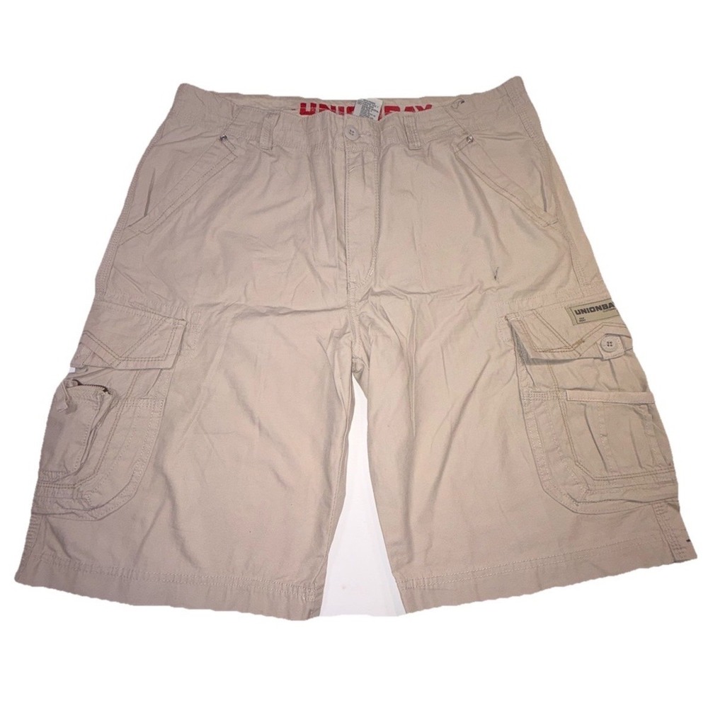 VTG 90s Y2K UNIONBAY Cargo Shorts Men's 38 Baggy Tan Khaki Skater Grunge Rave